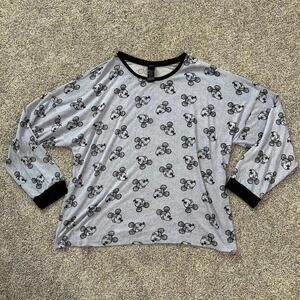 Disney Longsleeve Shirt XXL Gray‎ Mickey Mouse Sketch Classic Lounge Wear PJ Top